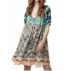 ME369 Josie Puff Sleeve Dress L’Amour Print Mini Dress NWT - Size Small